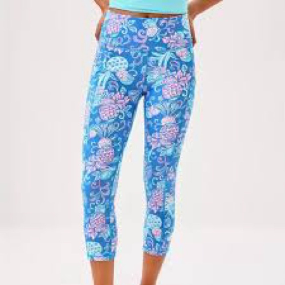 NWT Lilly Pulitzer UPF 50+ Luxletic 21" Weekender High Rise Crop Leggings XL